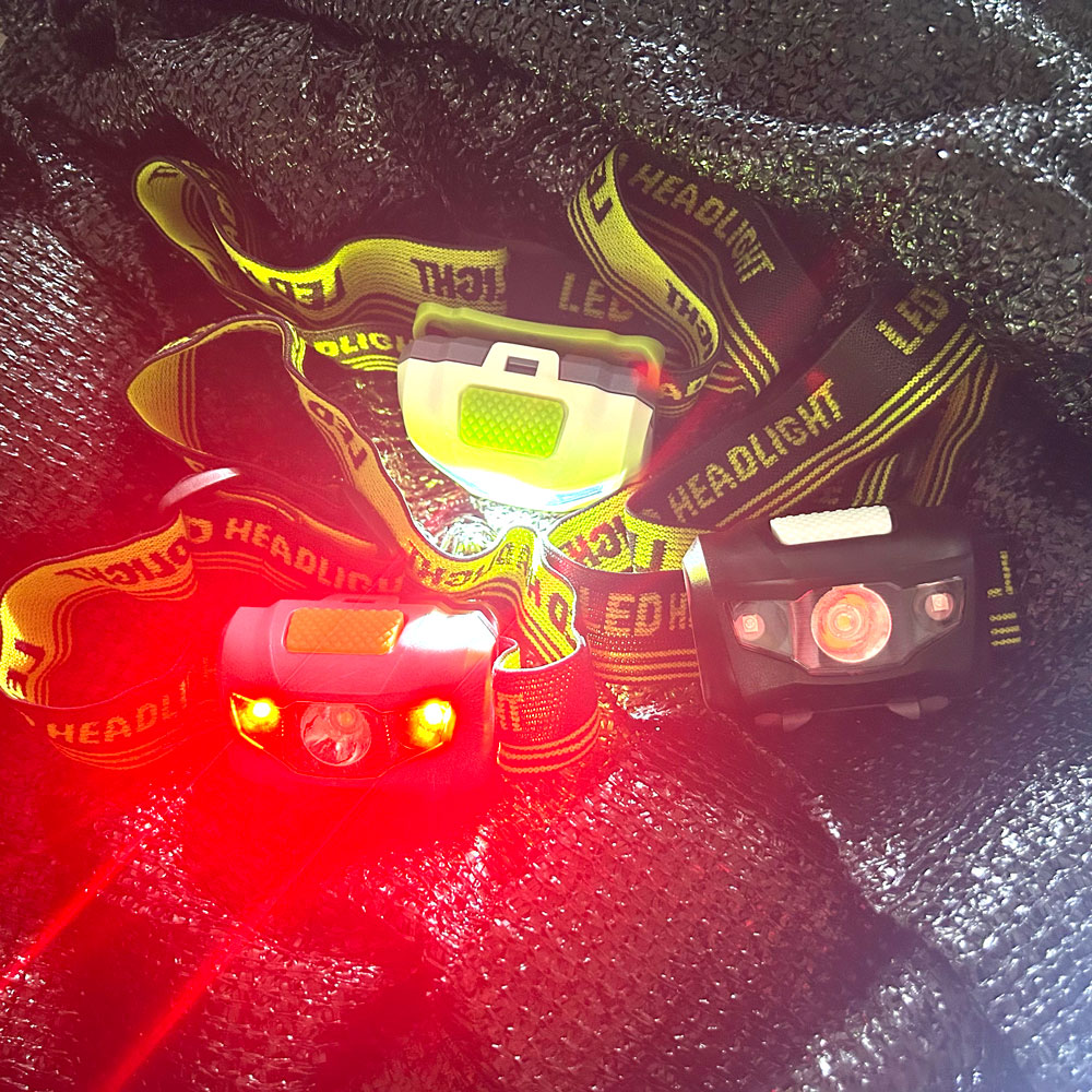 Outdoor Adventure Hunt - White Red LED Headlight Use AAA