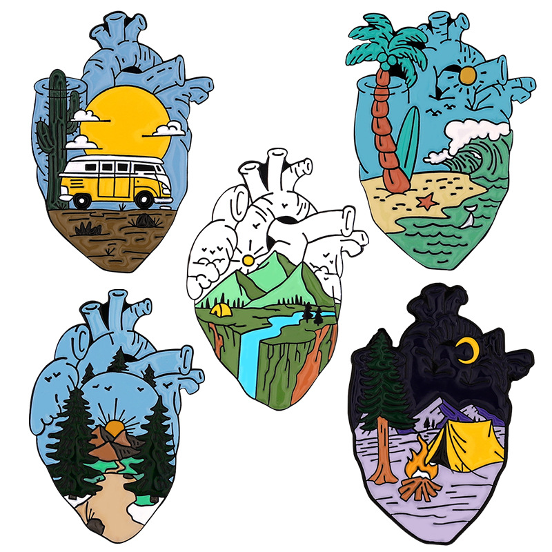 Adventure Heart Enamel Pins De - огляд і ціна Outdoor Adventure Friends